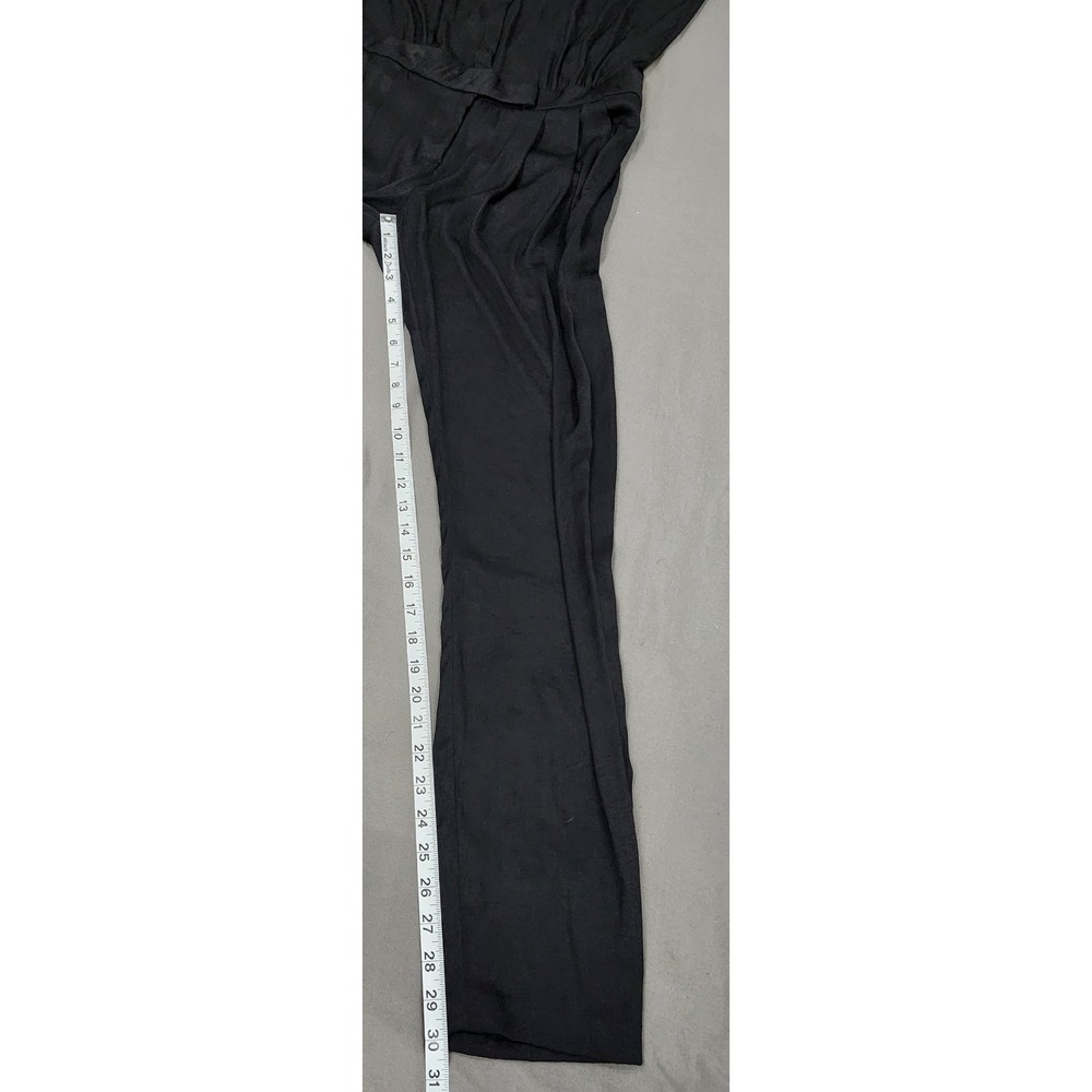 ALC Womens Black Long Sleeve Pleated Front Jumpsuit Hidden Button Size 4 - Picture 6 of 10
